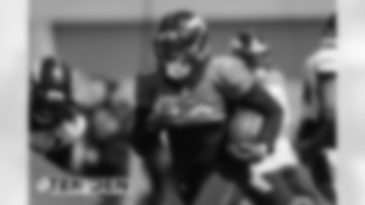 Phillip Lindsay during practice at UCHealth Training Center on September 11, 2020. (Photo by Ben Swanson)