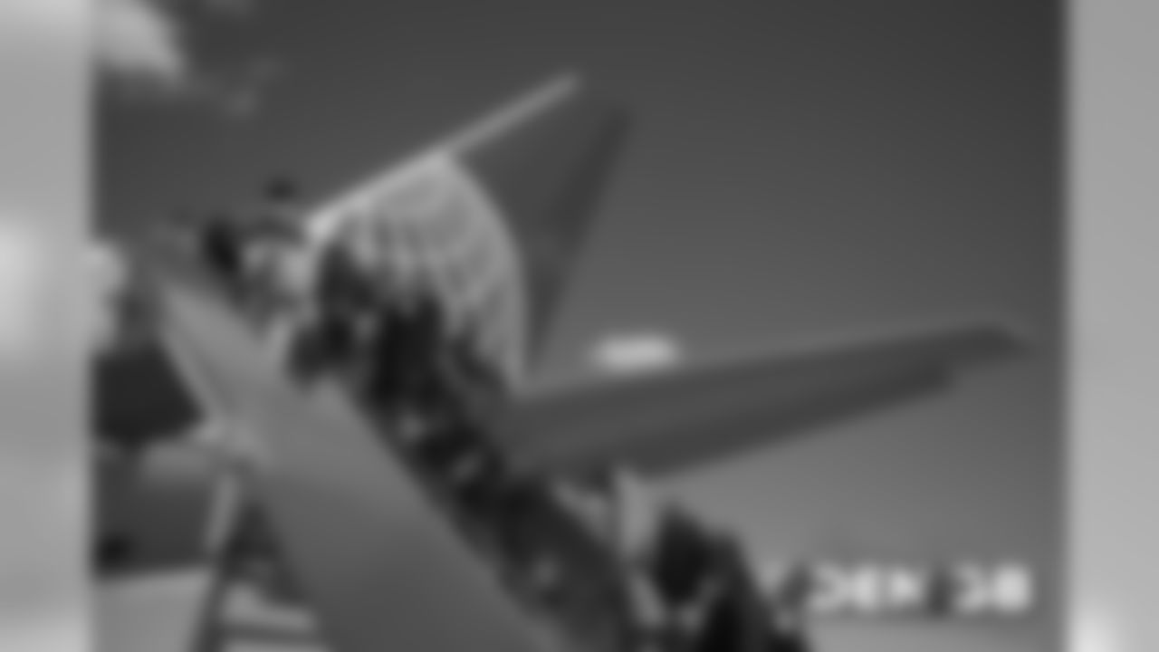 Players board the plane at Denver International Airport in Denver, Colorado, September 21, 2019.
Photo by Gabriel Christus