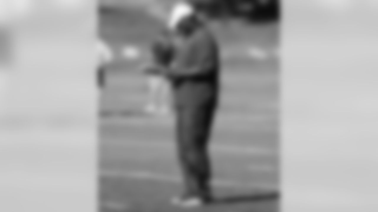 Assistant Secondary Coach Sam Garnes gets ready for practice.