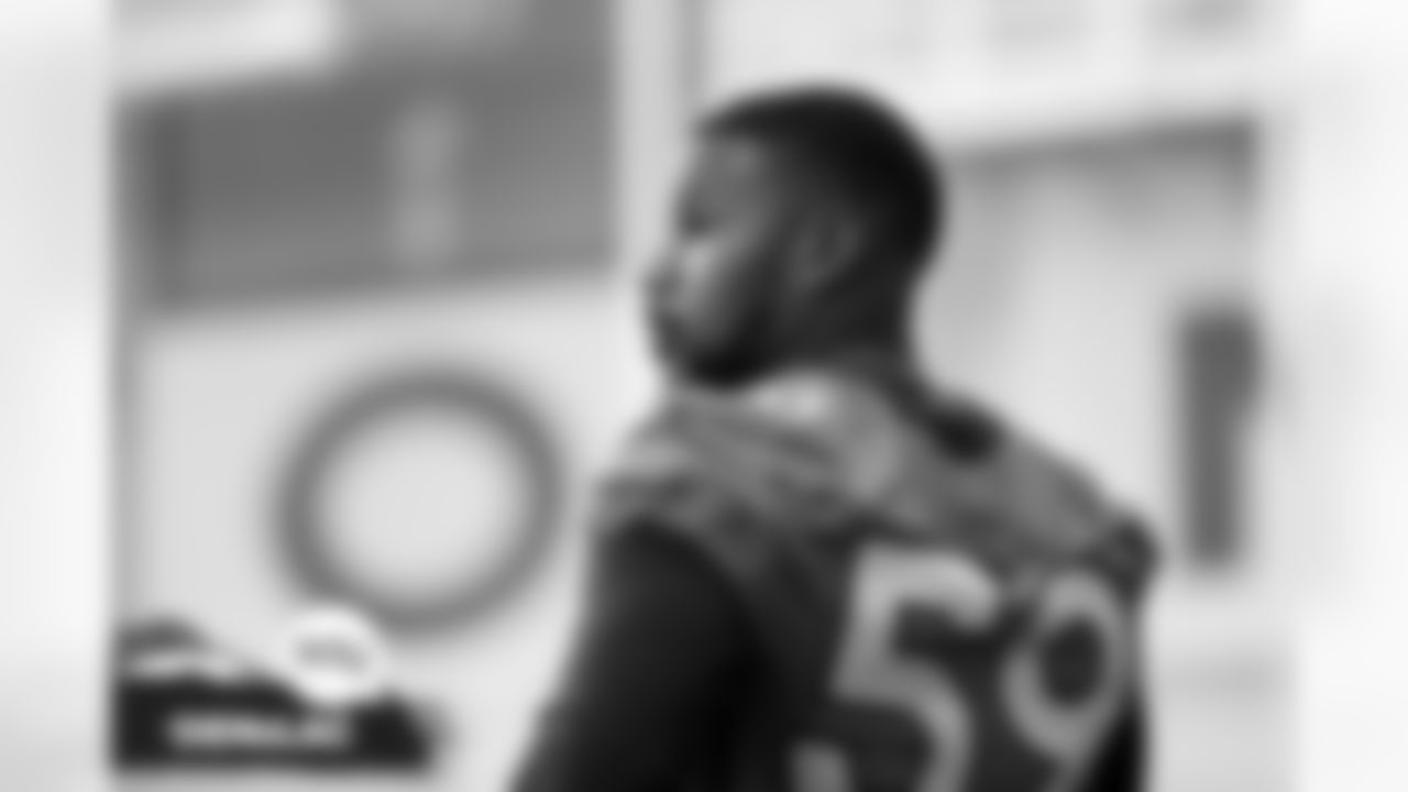 Malik Reed at practice at UCHealth Training Center in Englewood, Colorado on December 29, 2021. (Photo by Ben Swanson)
