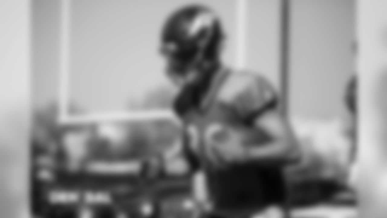 Jake Butt during practice at UCHealth Training Center on September 21, 2018.