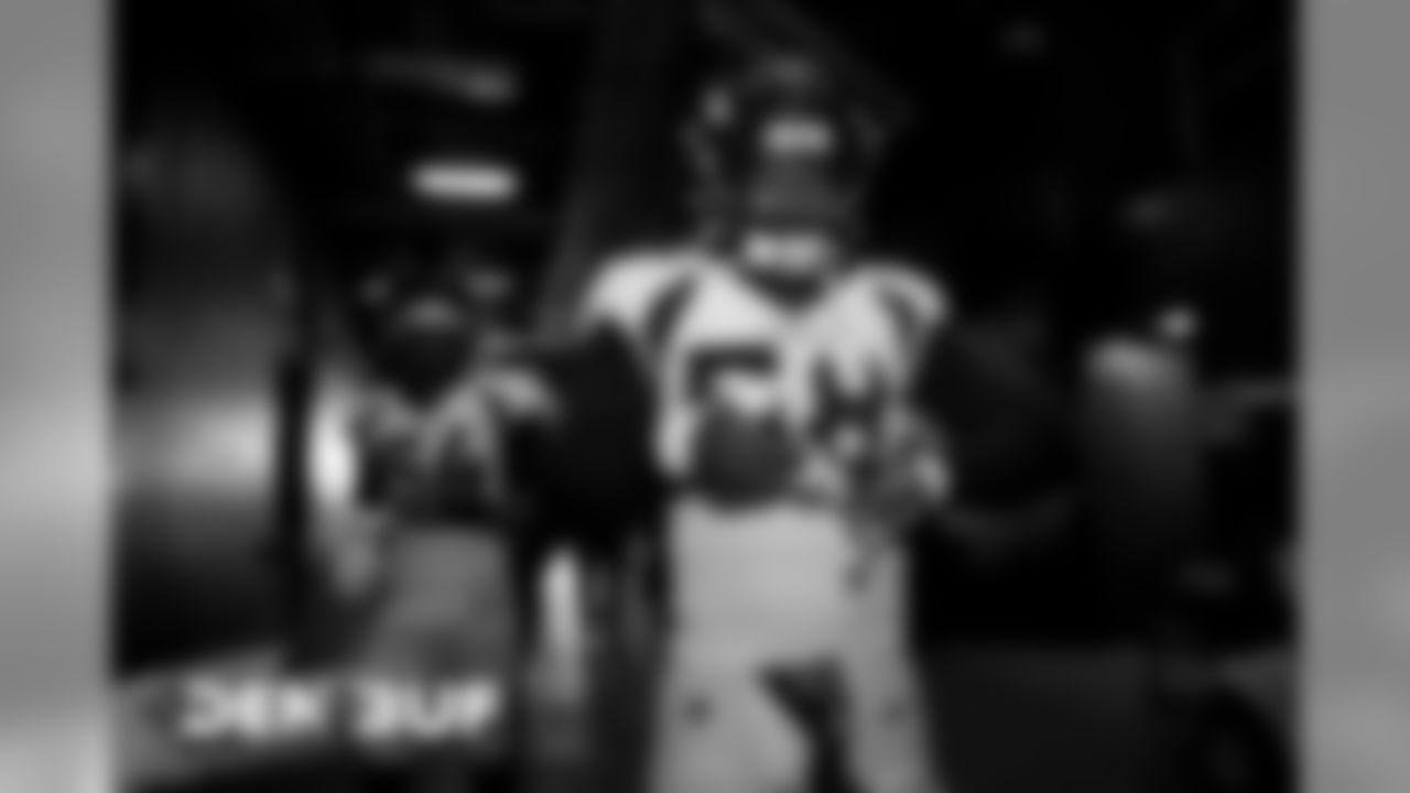 Von Miller in the tunnel before the Broncos' Week 12 game against the Buffalo Bills at New Era Field on November 24, 2019. (Photo by Ben Swanson)