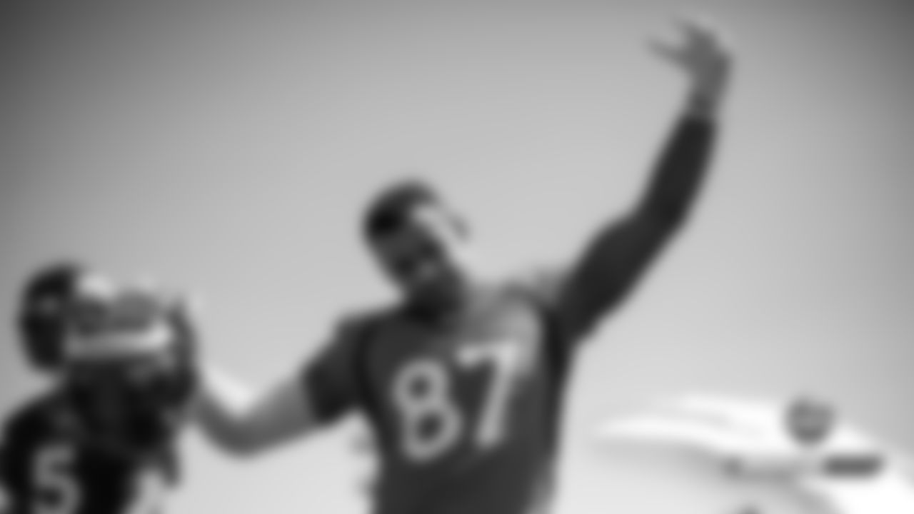 Noah Fant at practice on the 18th day of training camp on August 15, 2019.