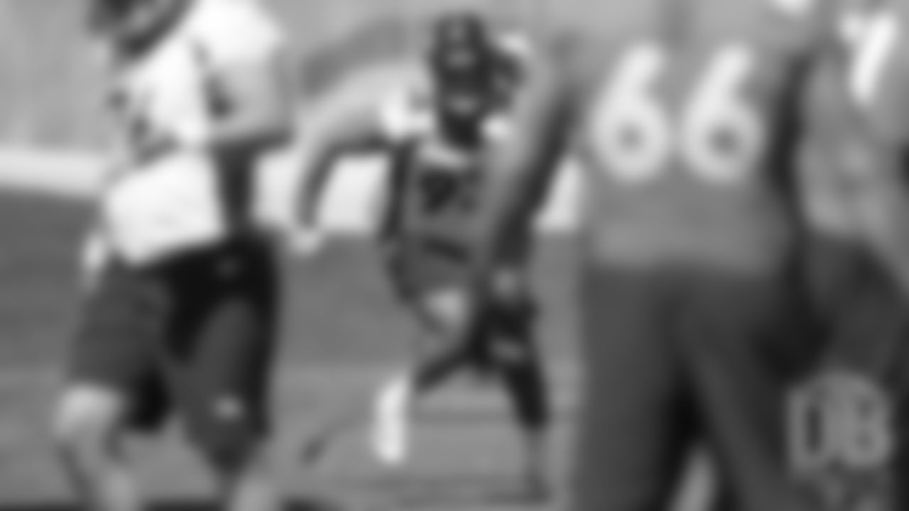 Defensive end Dre'Mont Jones during the third and final day of rookie minicamp practice on May 12, 2019.