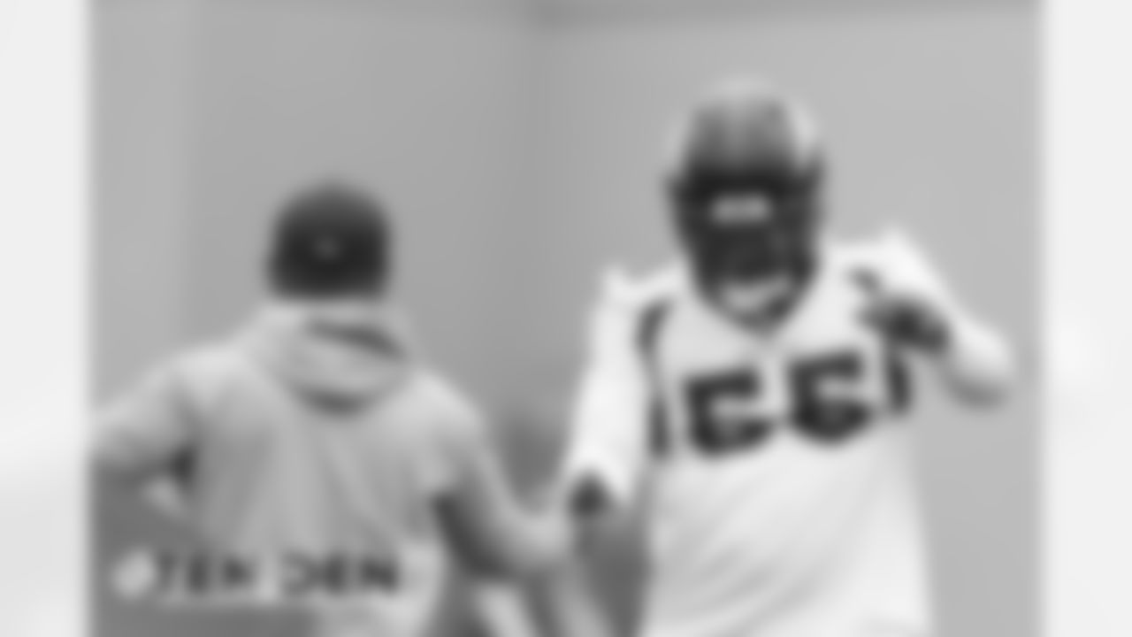 Bradley Chubb and Anthony Lomando during practice at UCHealth Training Center in Centennial, CO, September 10, 2020.
Photo by Gabriel Christus