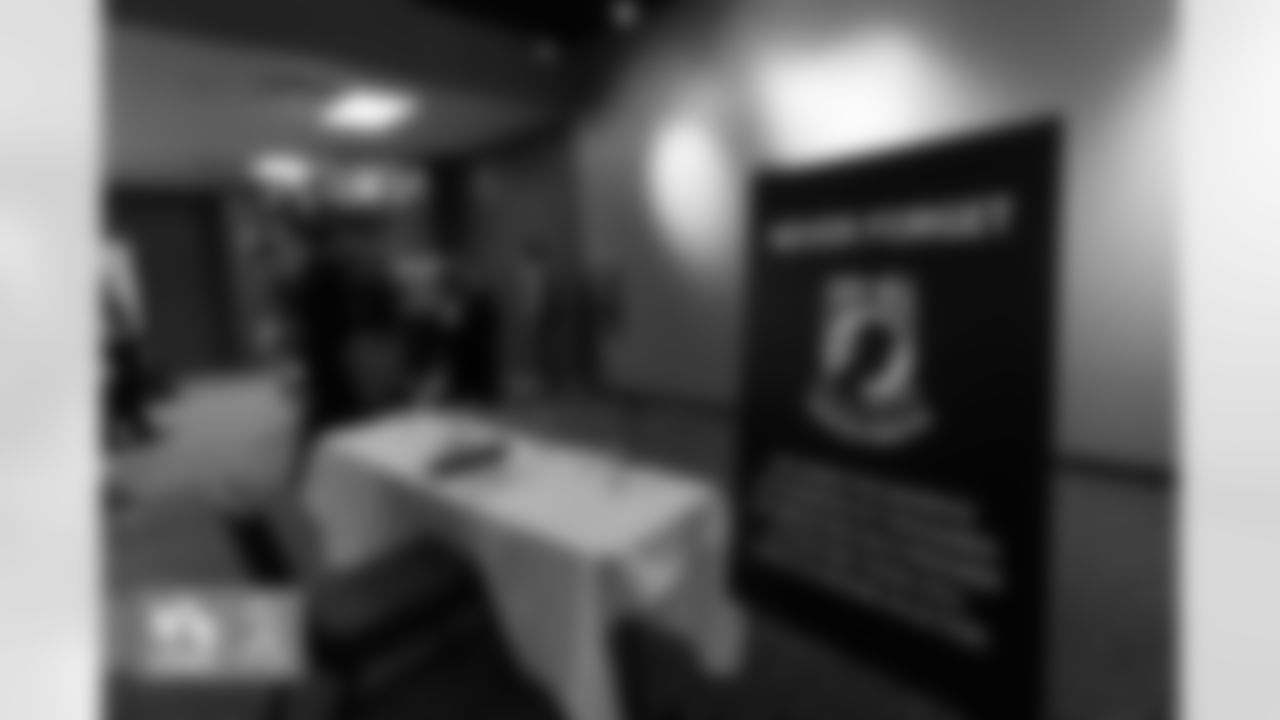 A prisoner of war/missing in action table during a Salute to Service brunch before the Broncos' Week 11 game against the Las Vegas Raiders at Empower Field at Mile High in Denver, Colorado on November 20, 2022. (Photo by Ben Swanson)