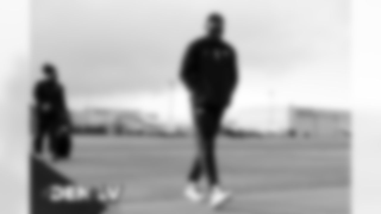 Noah Fant on the tarmac at Denver International Airport on November 14, 2020 during the team's travel to Las Vegas for a Week 10 game against the Raiders. (Photo by Joe Abdellah)