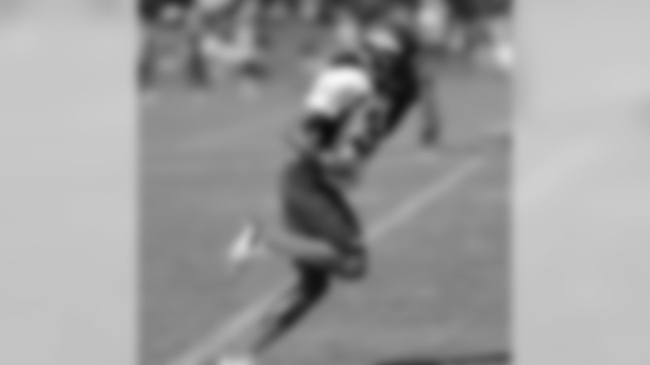 S David Bruton makes a one-handed catch.
