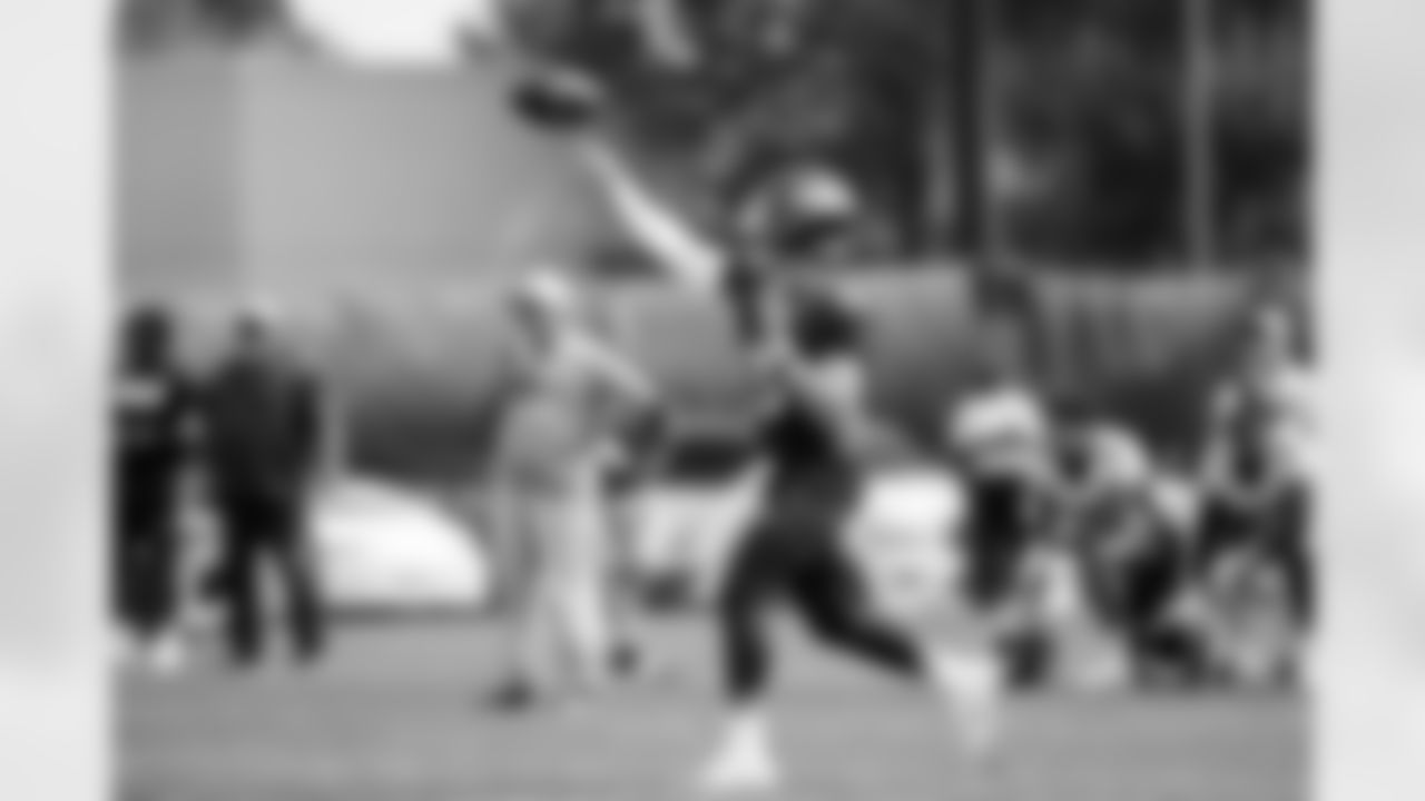 Drew Lock during practice on Day 9 of training camp at UCHealth Training Center on August 7, 2021. (Photo by Ben Swanson)