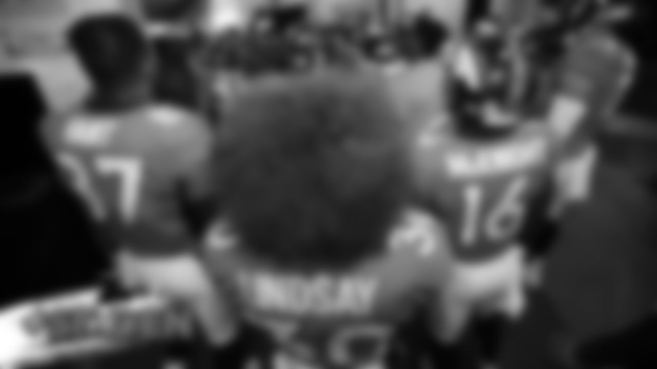 Phillip Lindsay in the tunnel during team introductions before the Broncos' preseason game against the San Francisco 49ers on August 19, 2019 at Broncos Stadium at Mile High in Denver, Colorado.