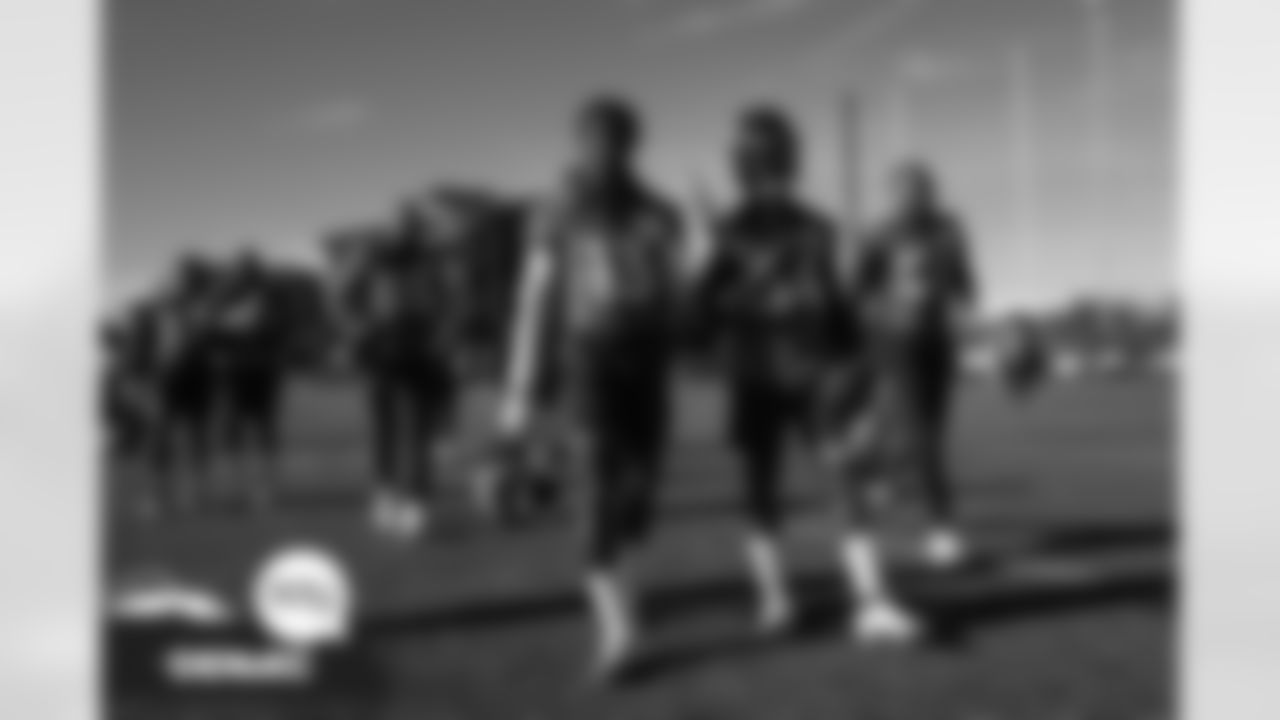 Michael Ojemudia and Essang Bassey at practice at UCHealth Training Center in Englewood, Colorado on December 3, 2021 (Photo by Sam Weaver)