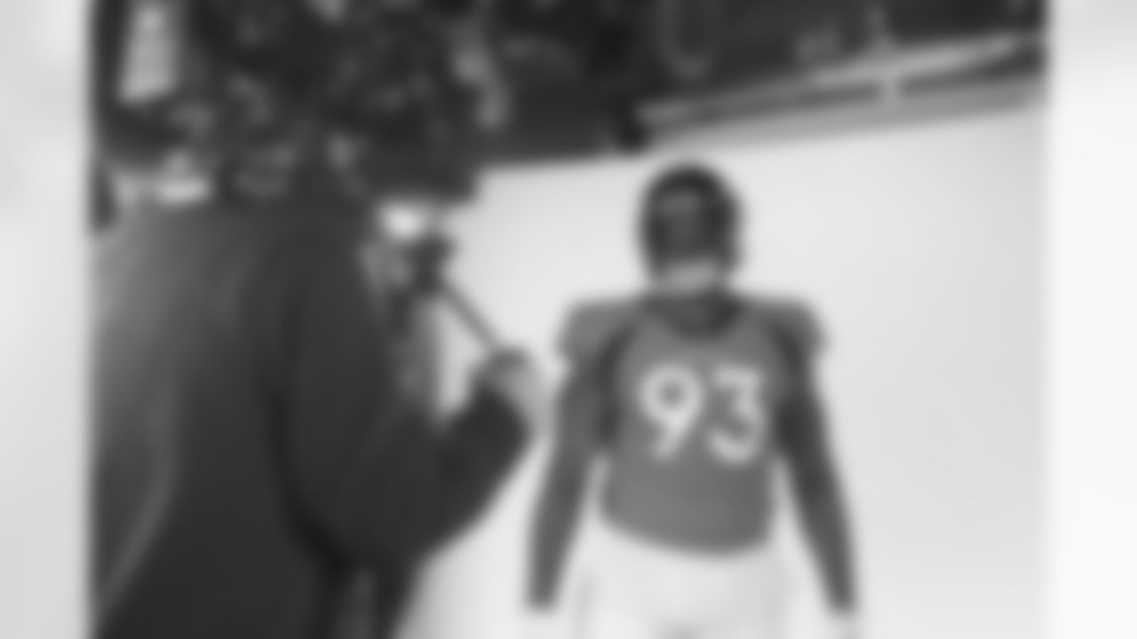 Dre'Mont Jones behind the scenes during the 2022 asset shoot on Thursday, June 2, 2022 at UCHealth Training Center in Denver, Colorado.
Photo by Gabriel Christus