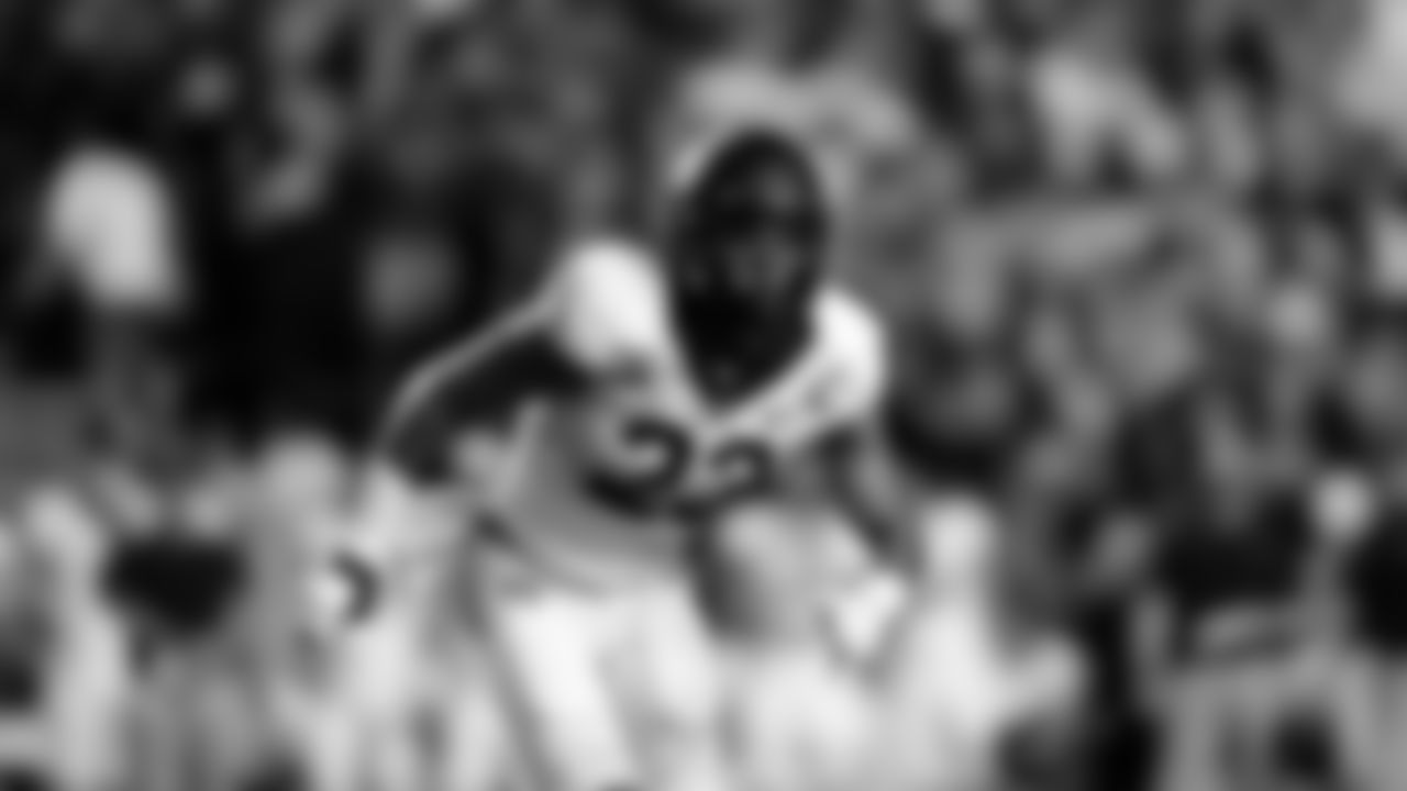 NFL.com bio: "… He was off to a strong start in his senior year but had surgery on his torn right biceps in October; in eight games (seven starts) he recorded 69 tackles, 5.5 for loss, two sacks, an interception, and four pass breakups to earn honorable mention All-ACC honors. …"
(AP Photo/Matt Patterson)