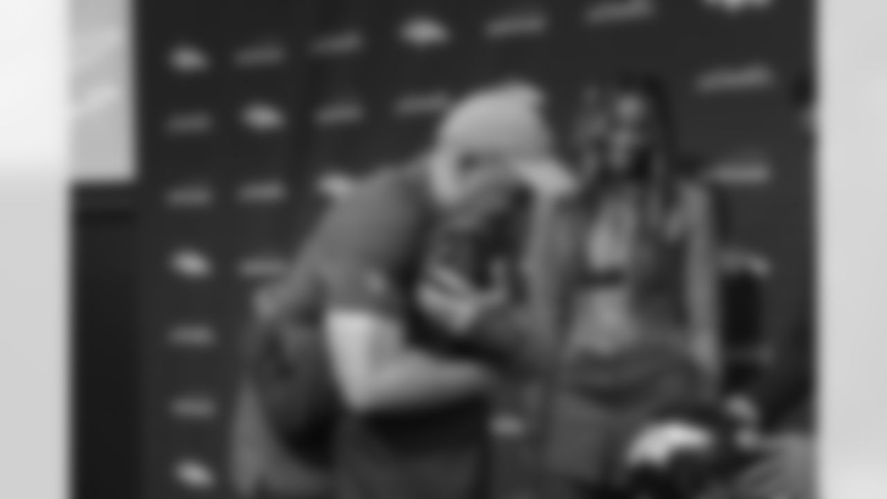 Nathaniel Hackett and Future during a press conference after signing a contract extension on Thursday, September 1, 2022 at UCHealth Training Center in Englewood, Colorado.
Photo by Gabriel Christus/Denver Broncos