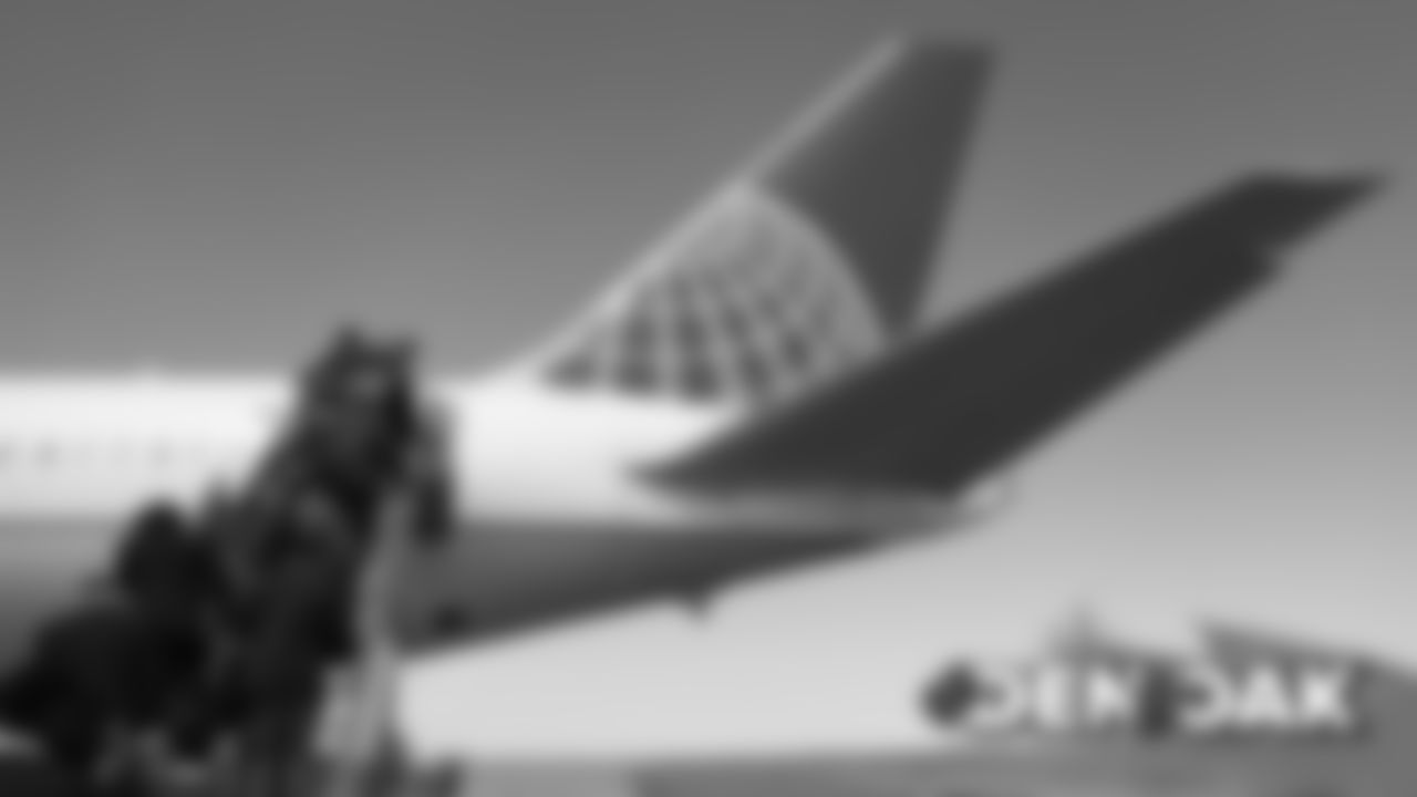 Players board the plane at Denver International Airport in Denver, Colorado, September 08, 2019.
Photo by Gabriel Christus