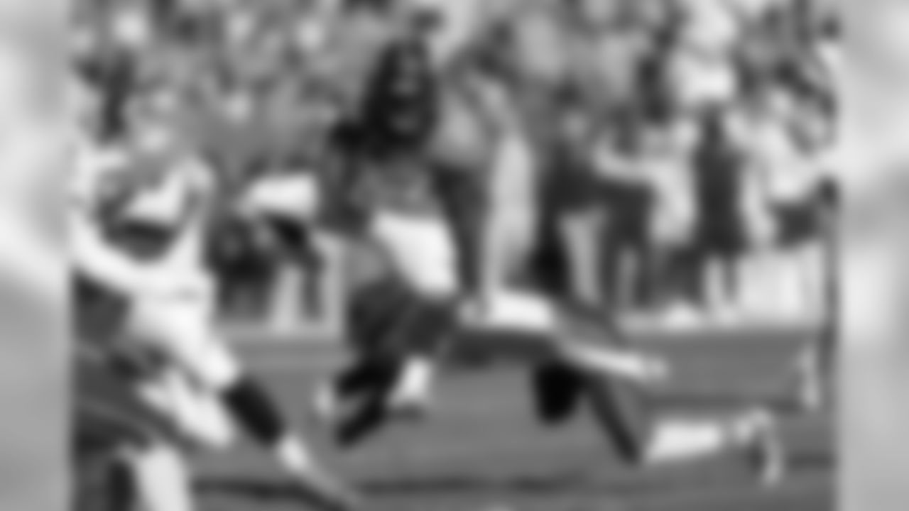 Knowshon Moreno (2009 - first round, 12th overall) hurdles Patriots defensive back Duron Harmon in the 2013 season AFC Championship.