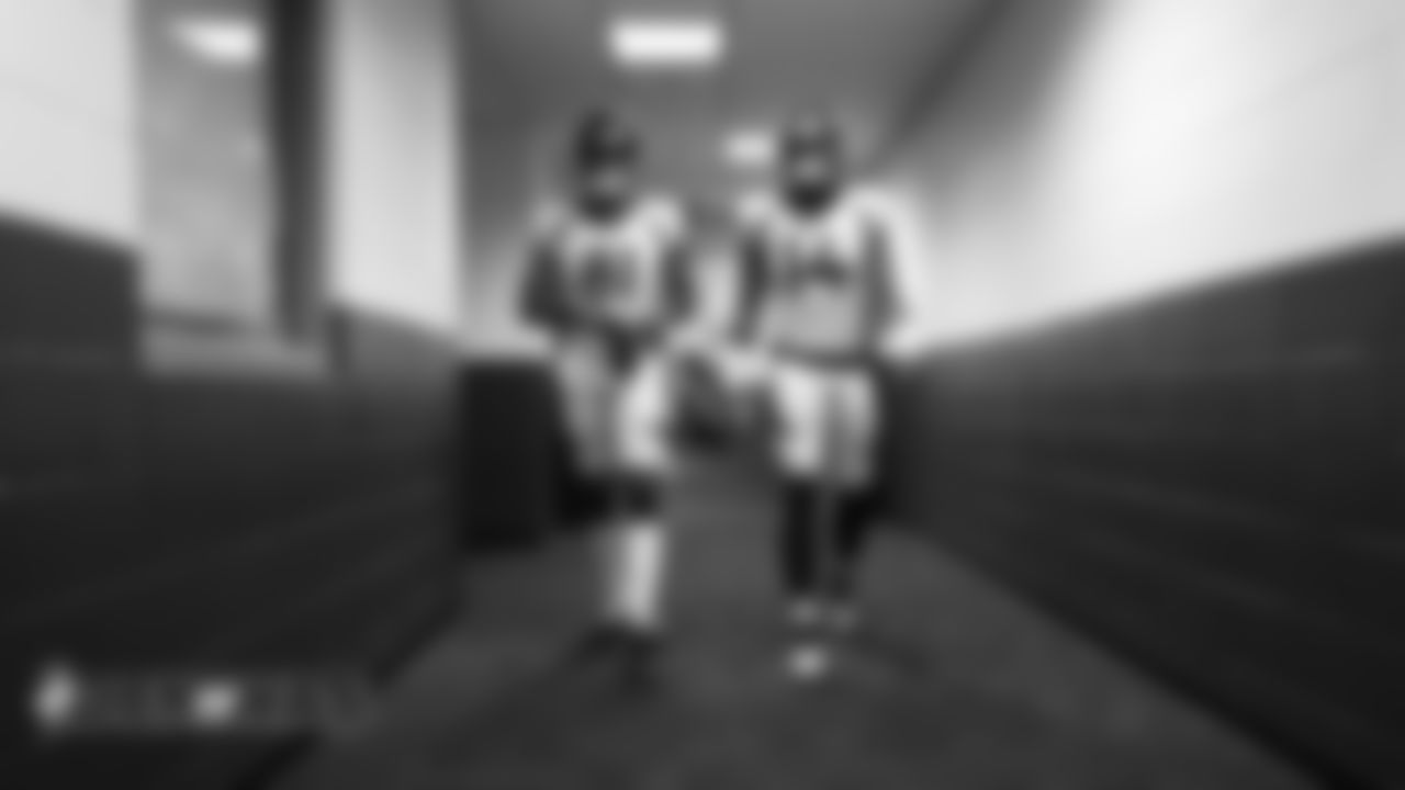 Wide receiver Tim Patrick (81) and wide receiver Courtland Sutton (14) pregame before the Broncos' preseason game against the Washington Redskins at FedExField on August 24, 2018.