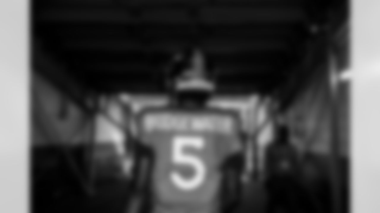 Denver Broncos quarterback Teddy Bridgewater (5) in the tunnel during the NFL game against the New York Jets on Sunday, September 26, 2021 at Empower Field at Mile High in Denver, Colorado.
Photo by Gabriel Christus