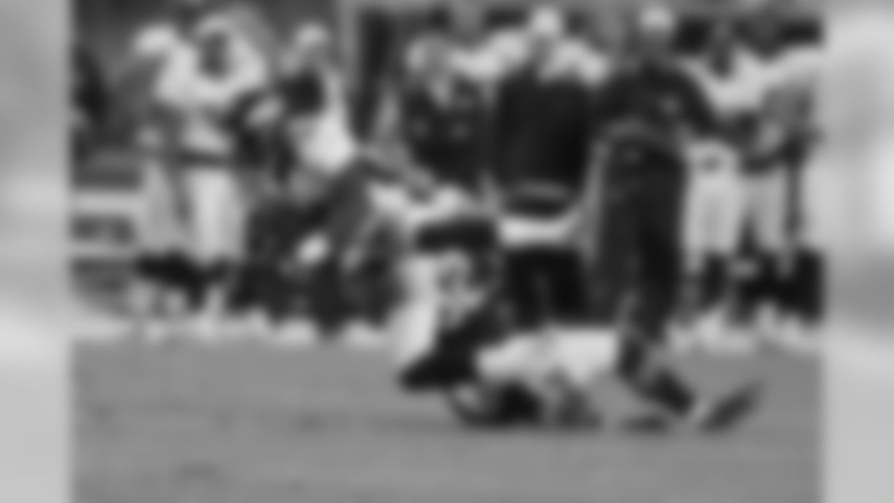 Robinson is tackled after hauling in a second-half reception.