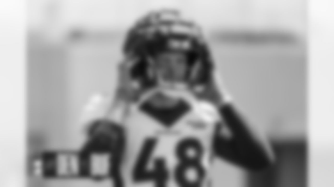 Joe Schobert at practice at UCHealth Training Center in Englewood, Colorado on August 15, 2022. (Photo by Ben Swanson)
