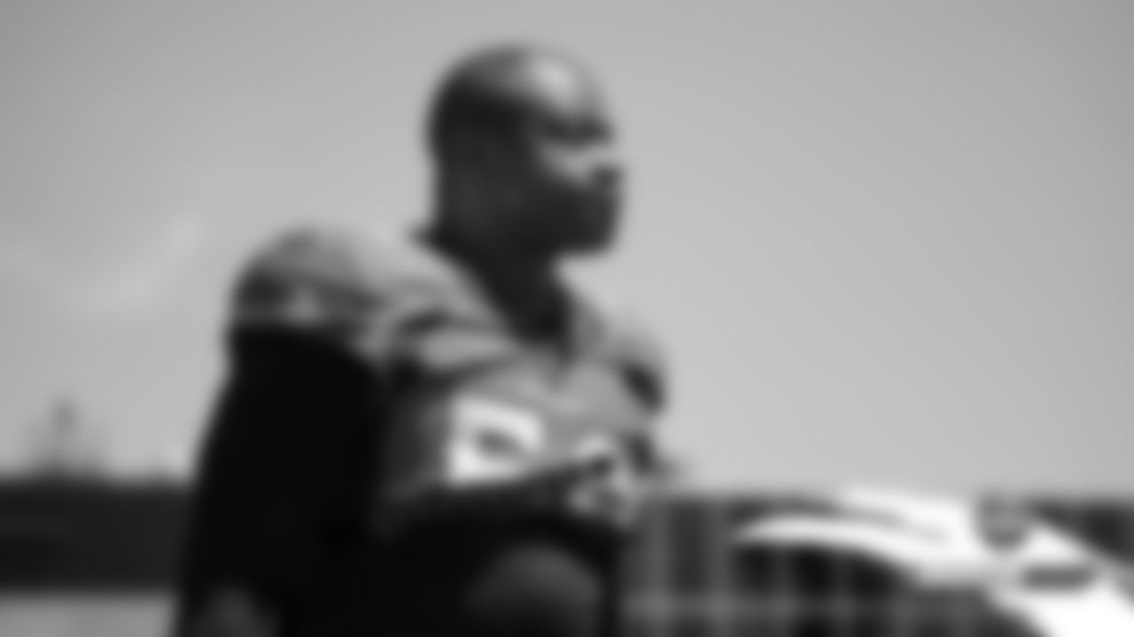Aaron Wallace during practice on Day 6 of training camp on July 24, 2019.
