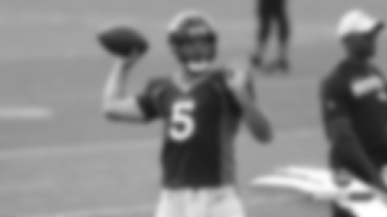 Joe Flacco during joint practice with the San Francisco 49ers at UCHealth Training Center in Denver, Colorado, August 16, 2019.
Photo by Gabriel Christus