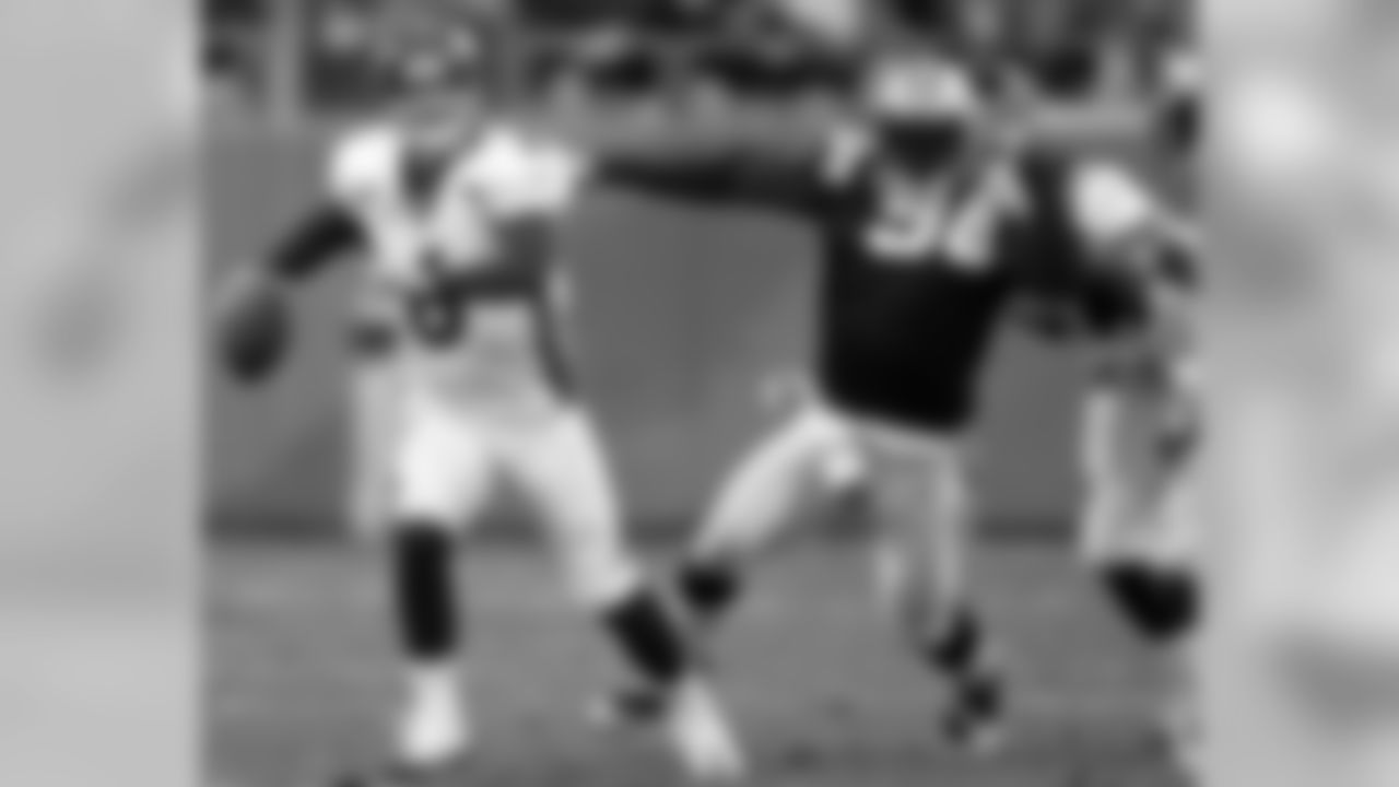 Quarterback Jay Cutler was sacked three times by Panthers defenders and was forced into an interception.