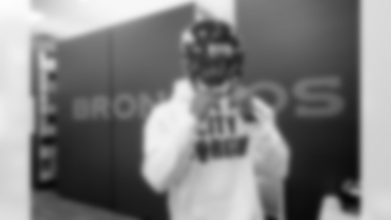 Pat Surtain II gets fitted for a helmet, cleats, shoulder pads and other equipment along with other rookies ahead of their minicamp at UCHealth Training Center on May 12, 2021. (Photo by Ben Swanson)