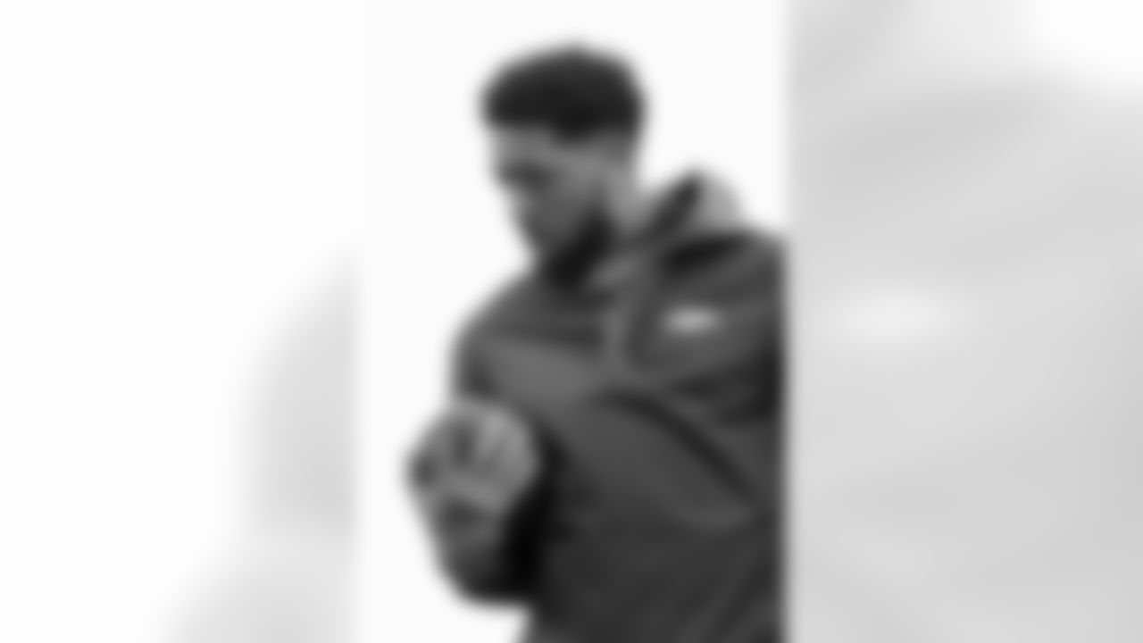 Tim Patrick before the Broncos' Week 18 game against the Kansas City Chiefs at Empower Field at Mile High in Denver, Colorado on January 8, 2022. (Photo by Matt Dirksen)