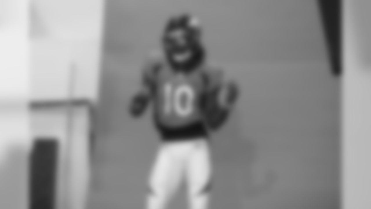 Jerry Jeudy during a media session with green screens and a photo studio for early reports at UCHealth Training Center on July 31, 2020. (Photo by Ben Swanson)
