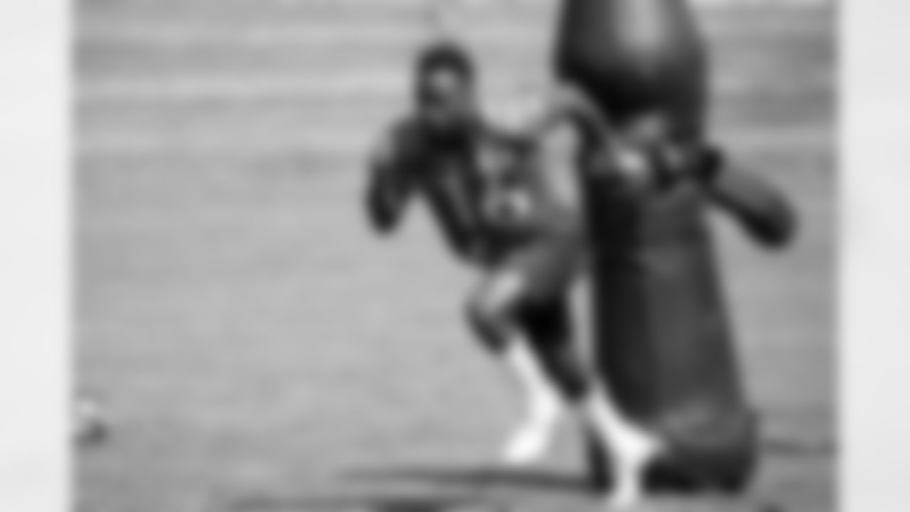 Wide receiver Isaiah McKenzie participates in on-field work during Phase II of the offseason program.