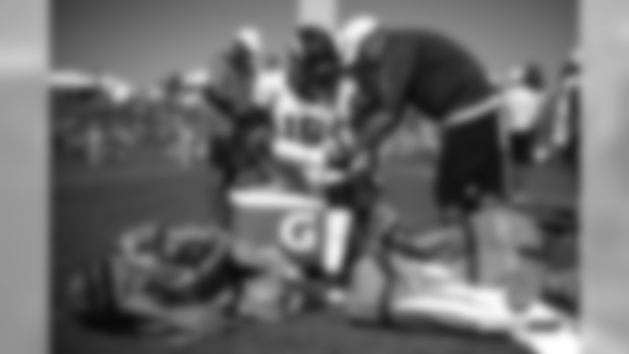 Juwann Winfree before practice on Day 8 of training camp on July 26, 2019.