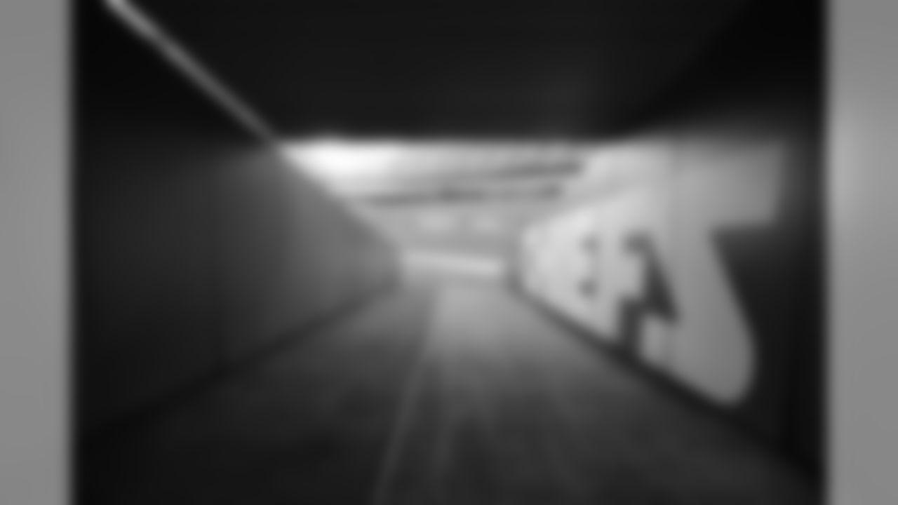 A view from the tunnel that leads out onto the field at Arrowhead Stadium.