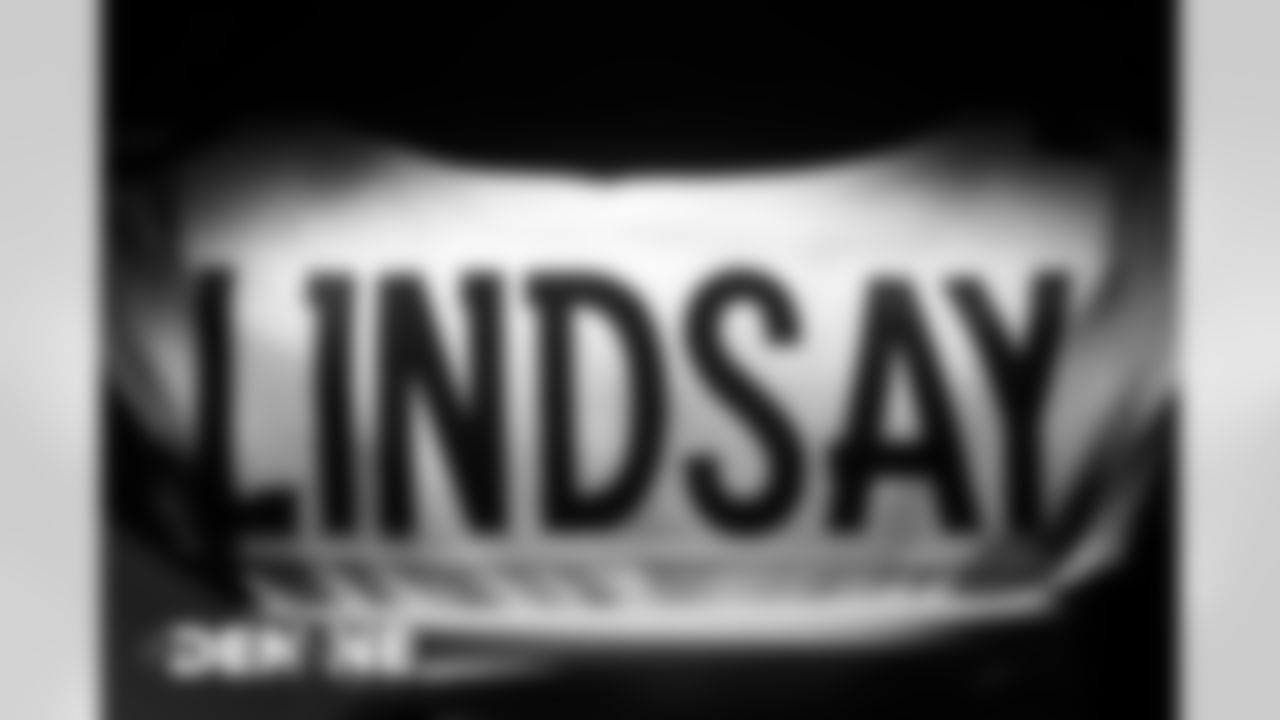 Phillip Lindsay's jersey in the locker room before the Broncos' Week 6 game against the New England Patriots at Gillette Stadium in Foxborough, Massachusetts, on October 18, 2020. (Photo by Ben Swanson)