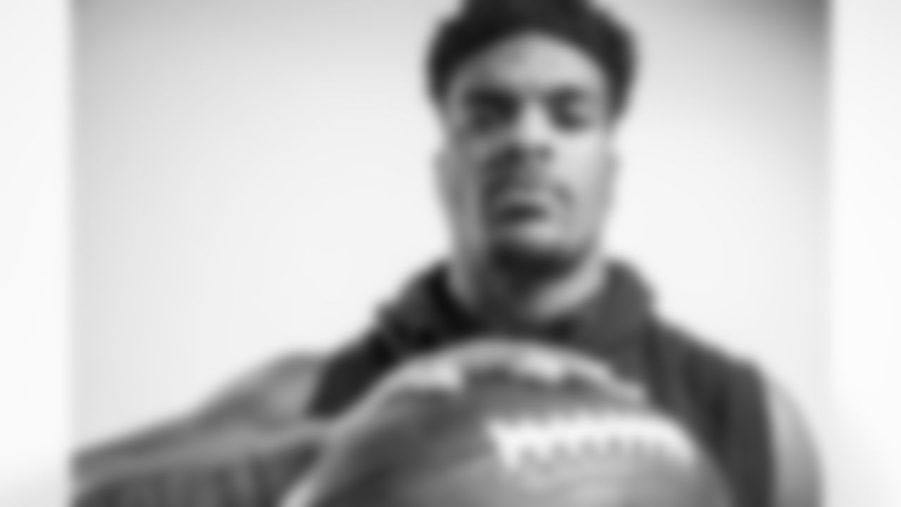 Portraits of Ohio State defensive lineman Dre'Mont Jones during the NFL Scouting Combine, Saturday, March 2, 2019, in Indianapolis. (Todd Rosenberg via AP)