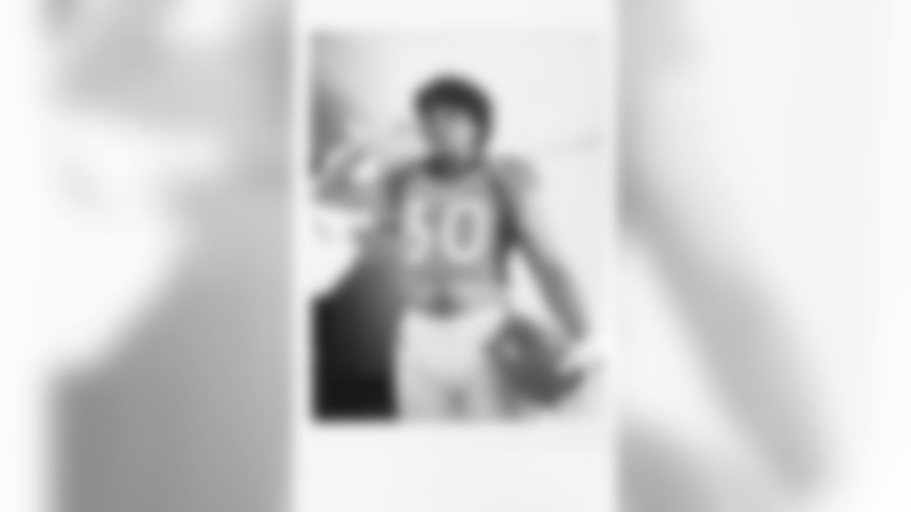 An instant-film portrait of Phillip Lindsay taken during the Broncos' media day on June 4, 2019.