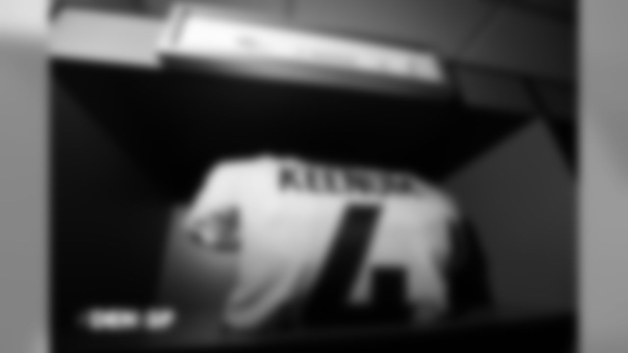 Case Keenum's jersey in the locker room before the Broncos' Week 14 game against the San Francisco 49ers at Levi's Stadium on December 9, 2018.