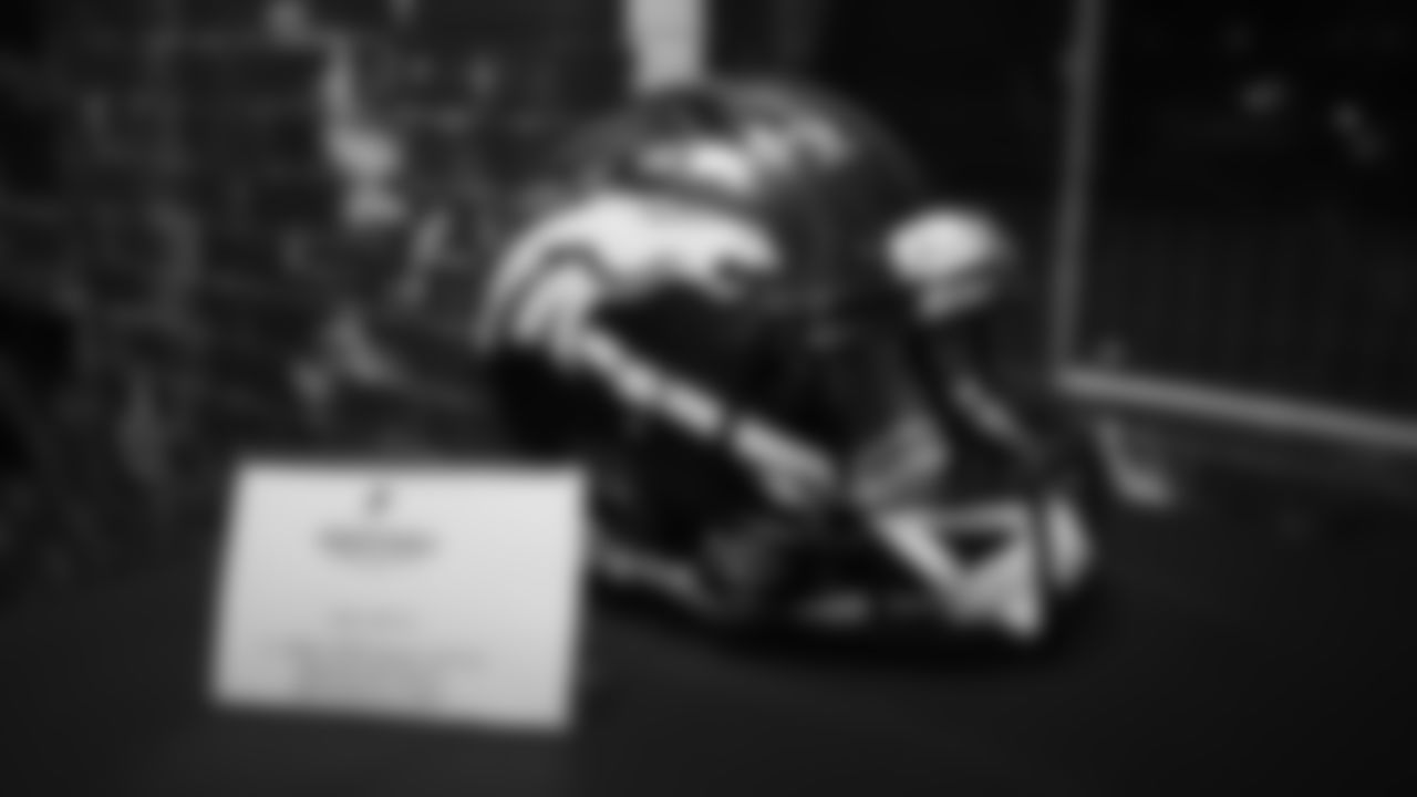 Von Miller's helmet up for auction at Von's Vision's Western Round-Up on November 11, 2019. (Photo by Ben Swanson)
