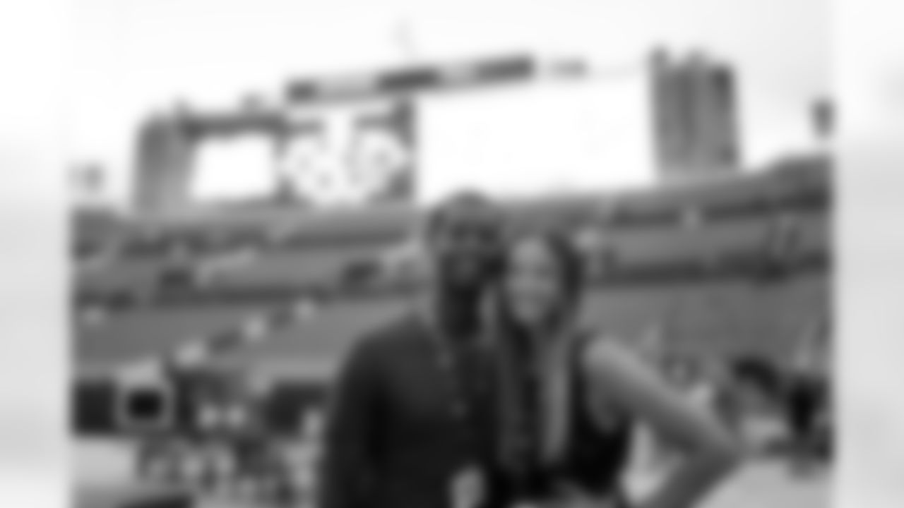 Former Bronco Jordan Norwood and his wife Aleah at the seventh annual Taste of the Broncos event at Empower Field at Mile High on September 13, 2021. (Photo by Gabriel Christus)