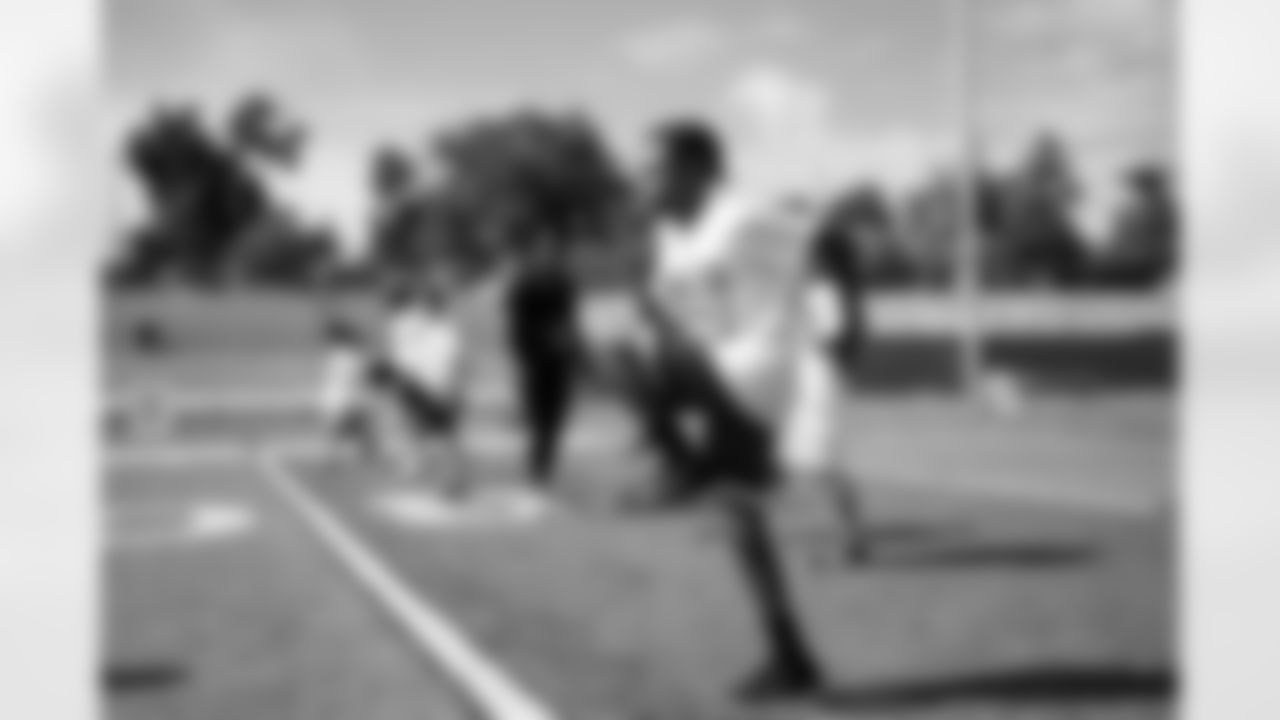 A camper at Melvin Gordon III's youth football camp in Englewood, Colorado on June 29, 2021. (Photo by Ben Swanson)