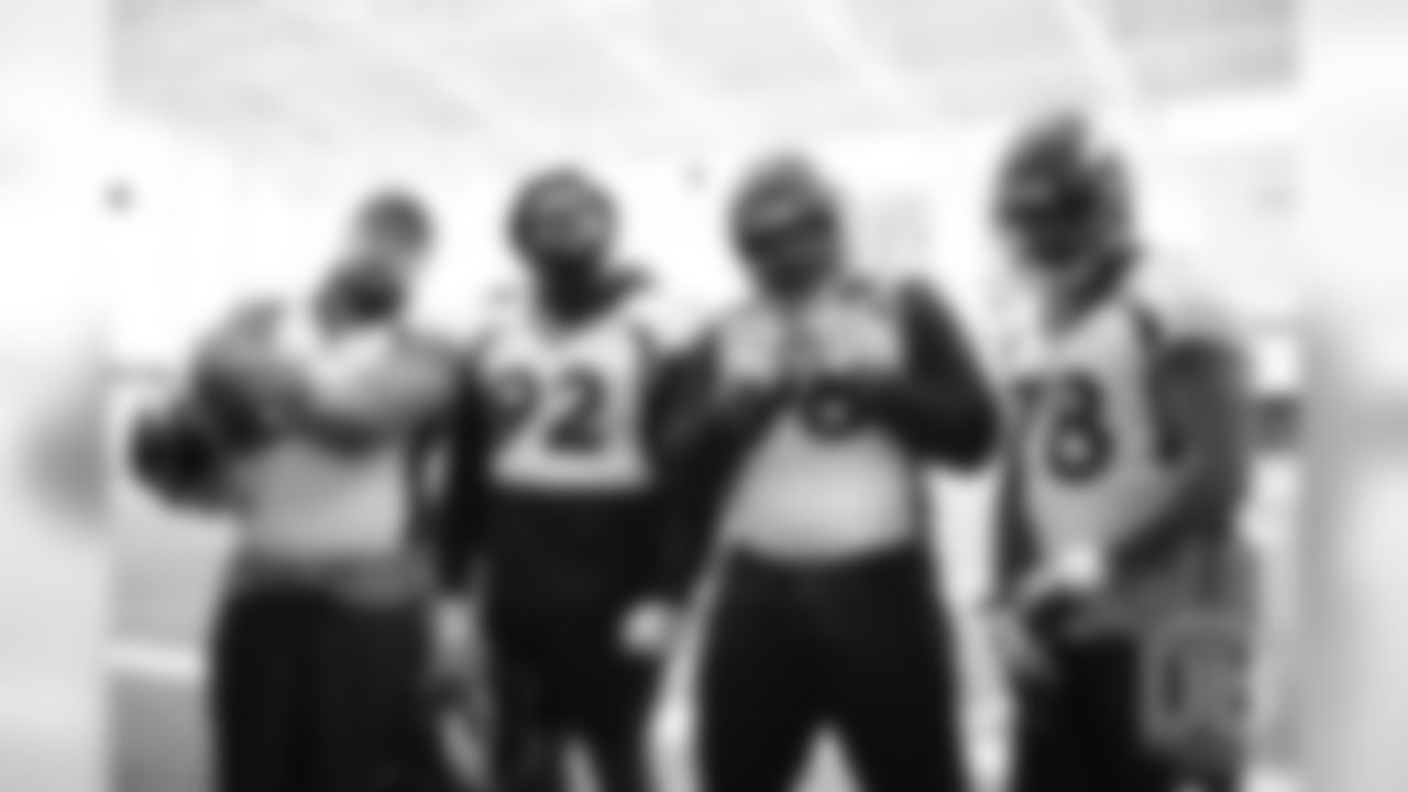 Mike Purcell, Zach Kerr, Shelby Harris and Deyon Sizer during the first practice of mandatory minicamp on June 4, 2019.
