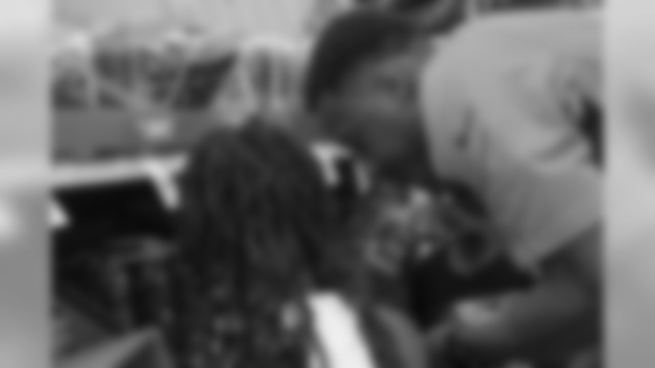 Wide receiver Courtland Sutton (14) at the 2018 Back to School with the Broncos shopping spree on July 23, 2018. Each student received $100 for school supplies.