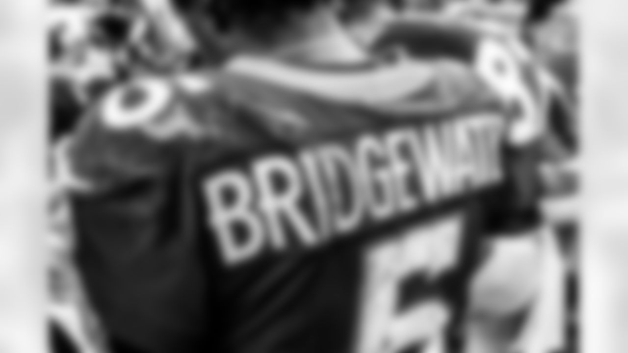 Denver Broncos quarterback Teddy Bridgewater (5) in a prayer circle during the NFL game against the Las Vegas Raiders on Sunday, October 17, 2021 at Empower Field at Mile High in Denver, Colorado.
Photo by Gabriel Christus
