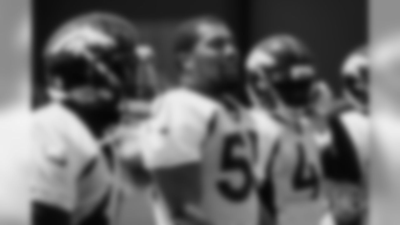 Outside linebacker Bradley Chubb (55) at practice on the first day of rookie camp on July 25, 2018.