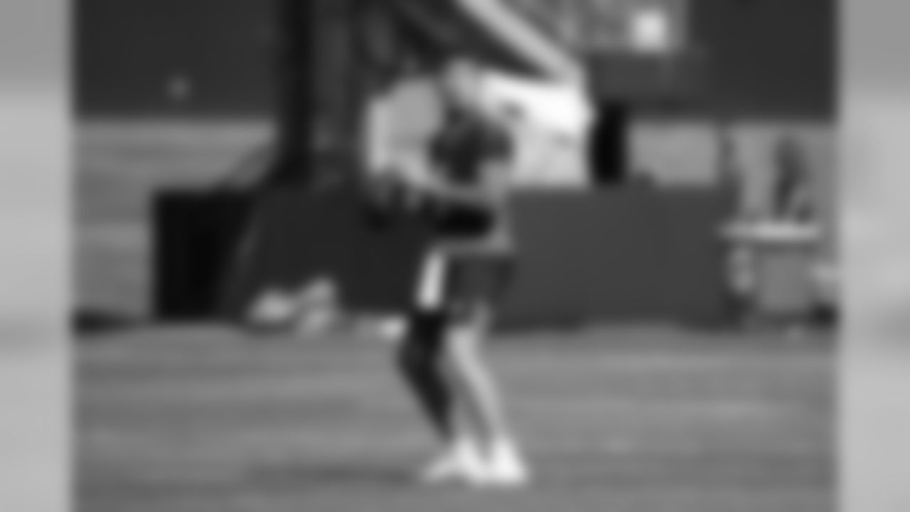 Drew Lock during a workout with other early reports at UCHealth Training Center on July 29, 2020. (Photo by Ben Swanson)
