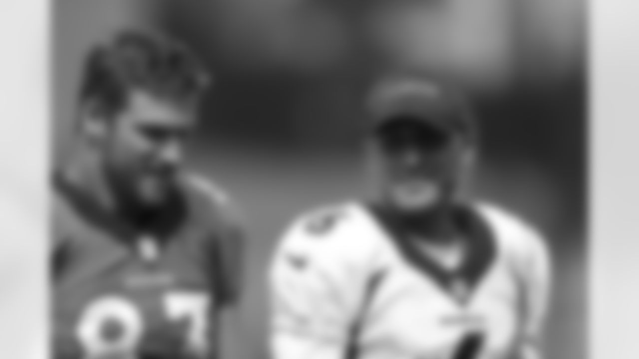 Andrew Beck and Sam Martin during training camp at UCHealth Training Center in Centennial, CO, August 28, 2020.
Photo by Gabriel Christus