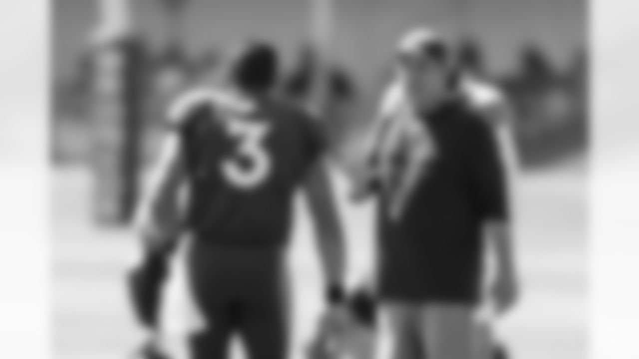 Russell Wilson and Sean Payton during training camp on Saturday, August 5, 2023 at Centura Health Training Center in Englewood, Colorado.
Photo by Gabriel Christus / Denver Broncos