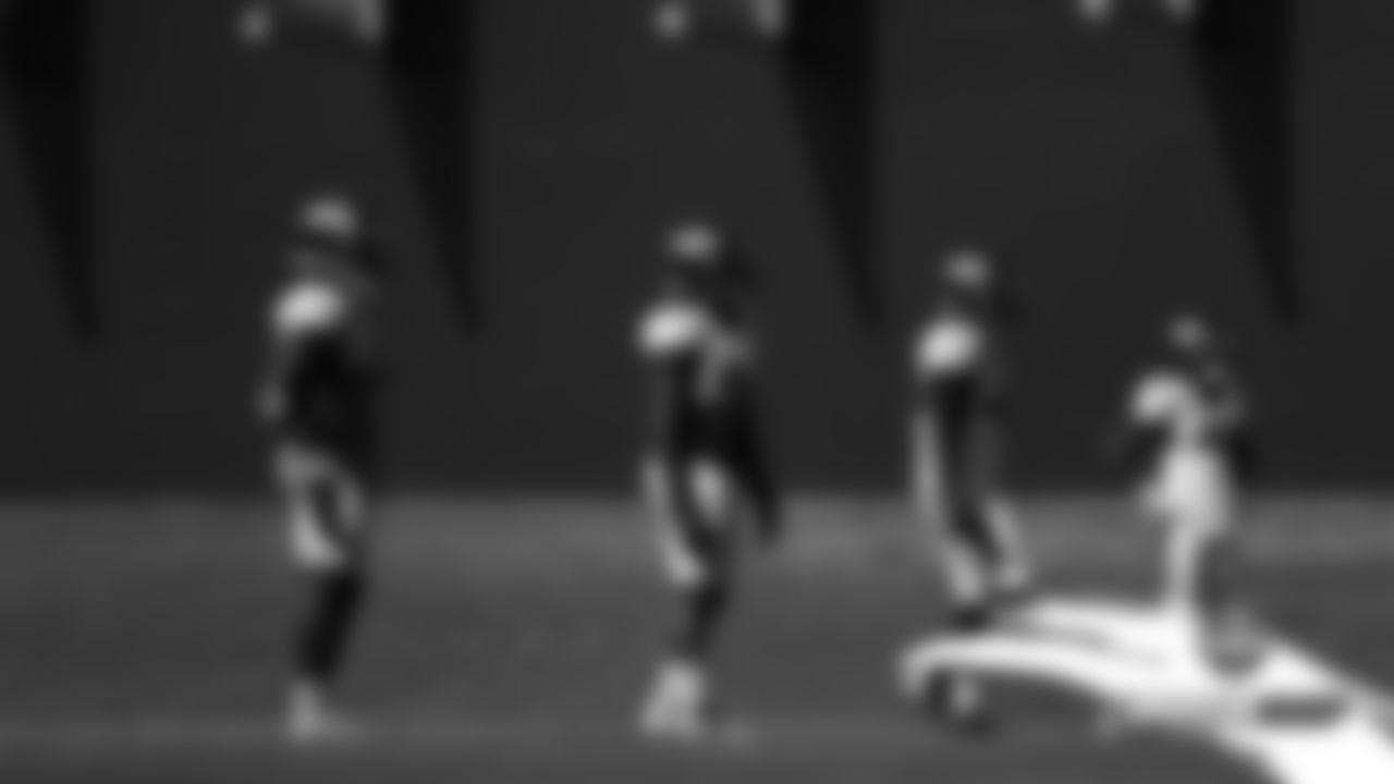 db38, Josh Watson, Keishawn Bierria and De'Vante Bausby during joint practice with the San Francisco 49ers at UCHealth Training Center in Denver, Colorado, August 17, 2019.
Photo by Gabriel Christus