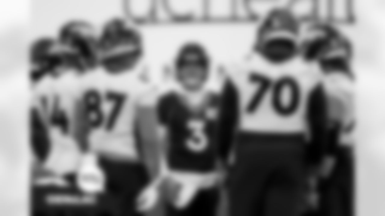 Drew Lock at practice at UCHealth Training Center in Englewood, Colorado on December 29, 2021. (Photo by Ben Swanson)