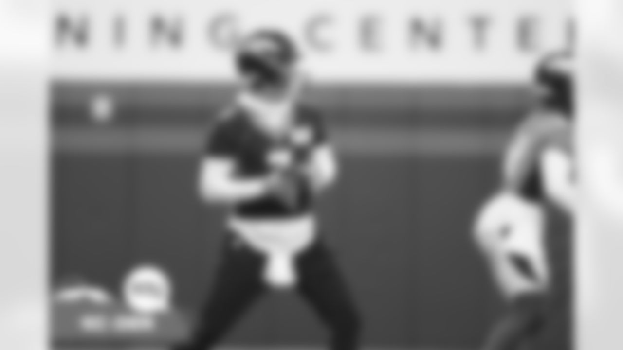 Drew Lock during practice on Thursday, January 6, 2022 at UCHealth Training Center in Englewood, Colorado.